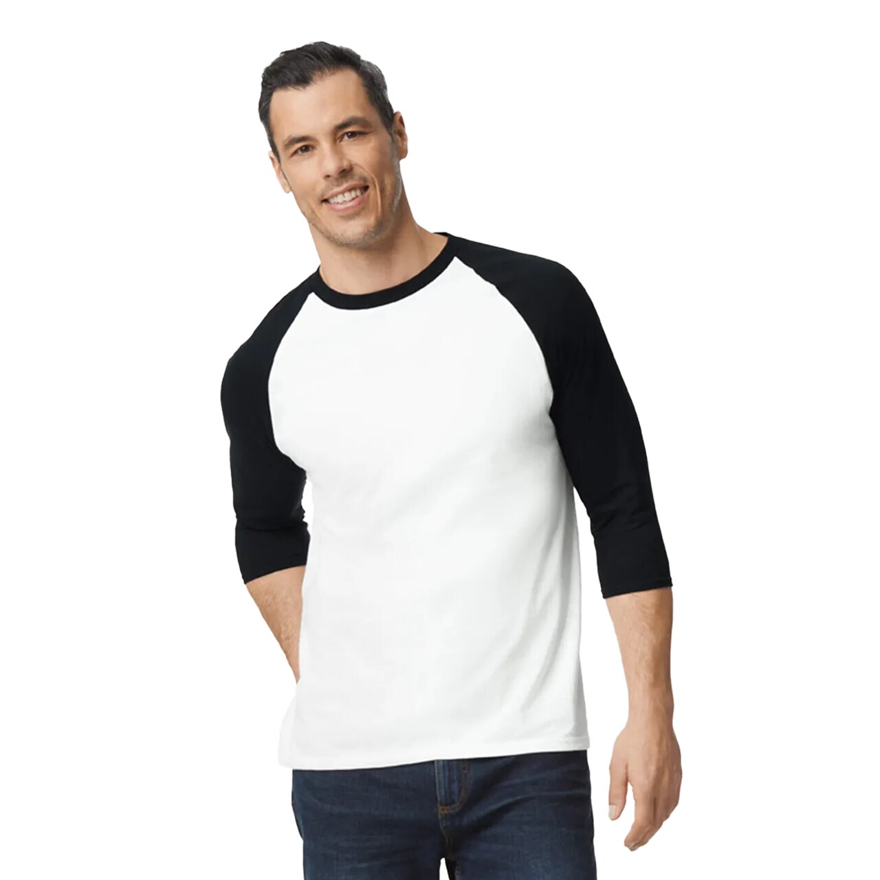 Gildan Heavy Cotton 3/4 Sleeve Raglan Tee – Soft, Durable Cotton for DIY Printing